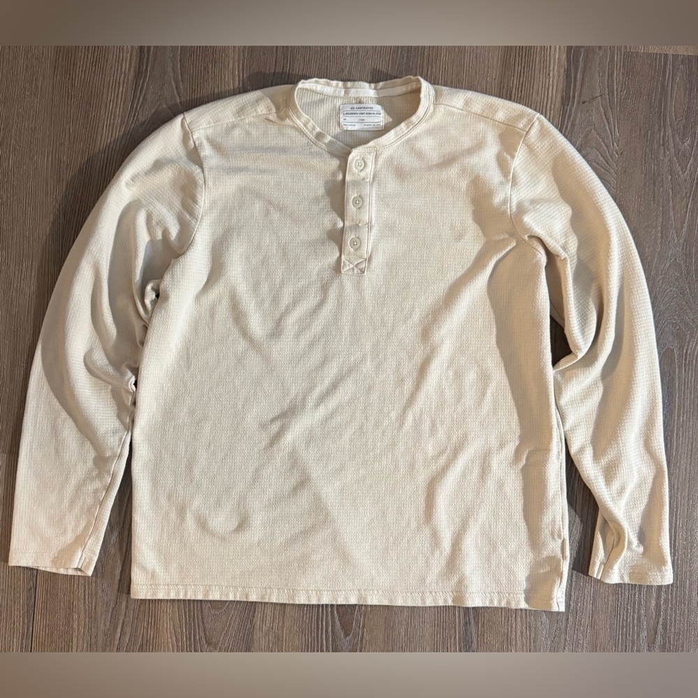 REI Trailsmith Henley, Men’s L, Ecru